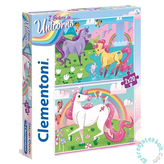 Clementoni 2 x 20 db-os puzzle - Vidám unikornisok (24754)