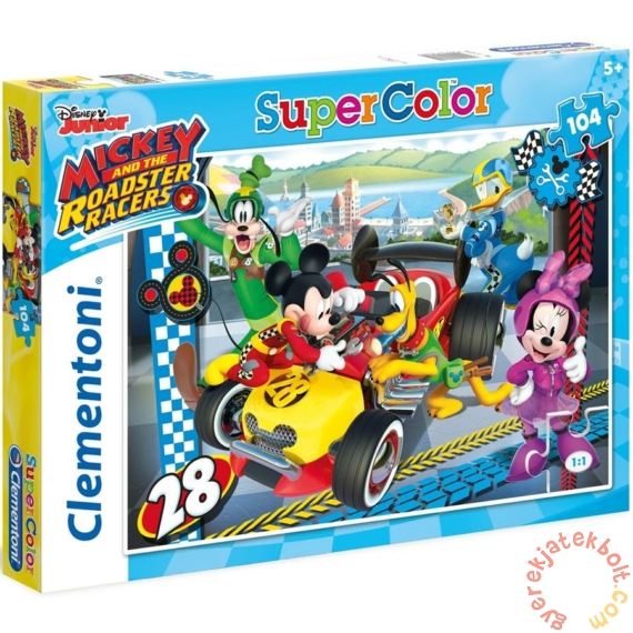 Clementoni 104 db-os Szuper Színes puzzle - Mickey Mouse és barátai - Verseny (27984)