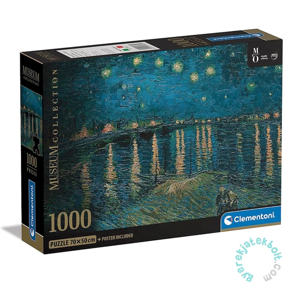 Clementoni 1000 db-os COMPACT puzzle Museum Collection Compact - Van Gogh, Csillagos éj a Rhone fölött (39789)