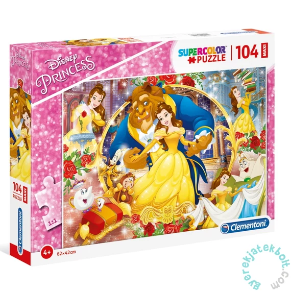 Clementoni 104 db-os Szuper Színes Maxi puzzle - Disney Princess - Szépség és a szörnyeteg (23745)