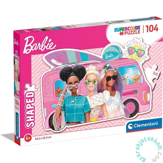 Clementoni 104 db-os Szuper színes Shaped puzzle - Barbie lakóautója (27162)