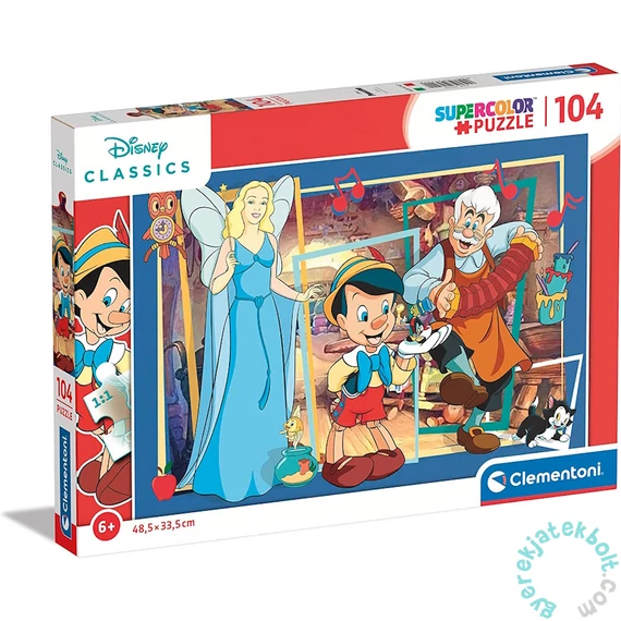 Clementoni 104 db-os Szuper Színes puzzle - Disney - Pinokkió (25749)