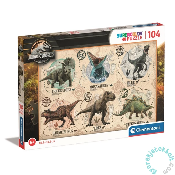 Clementoni 104 db-os Szuper Színes puzzle - Jurassic World (27179)