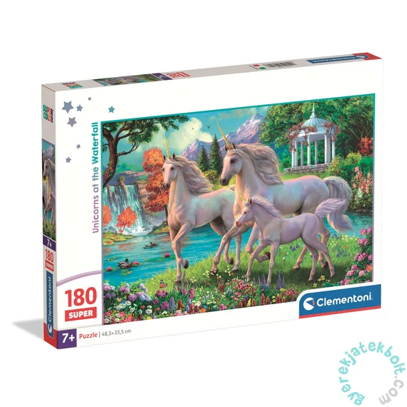 Clementoni 180 db-os  Szuper színes puzzle - Unikornis a vízesésnél (29794)