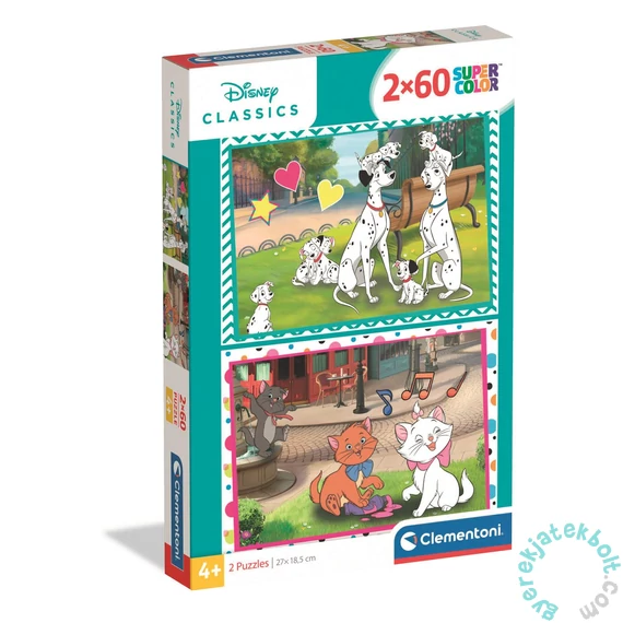 Clementoni 2 x 60 db-os puzzle - Disney Classic - 101 kiskutya (24836)