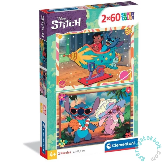 Clementoni 2 x 60 db-os Szuper Színes puzzle - Stitch (24822)