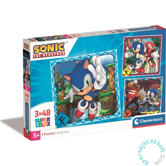Clementoni 3 x 48 db-os puzzle - Sonic (25320)