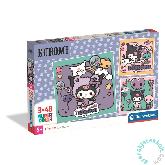 Clementoni 3 x 48 db-os Square puzzle - Kuromi (25027)