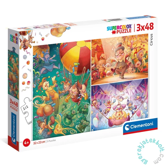 Clementoni 3 x 48 db-os Szuper Színes puzzle  - A cirkusz (25264)