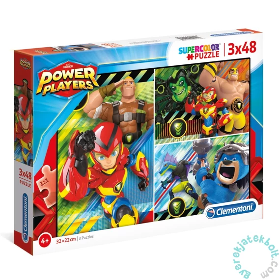 Clementoni 3 x 48 db-os Szuper Színes puzzle  - Power Players (25258)