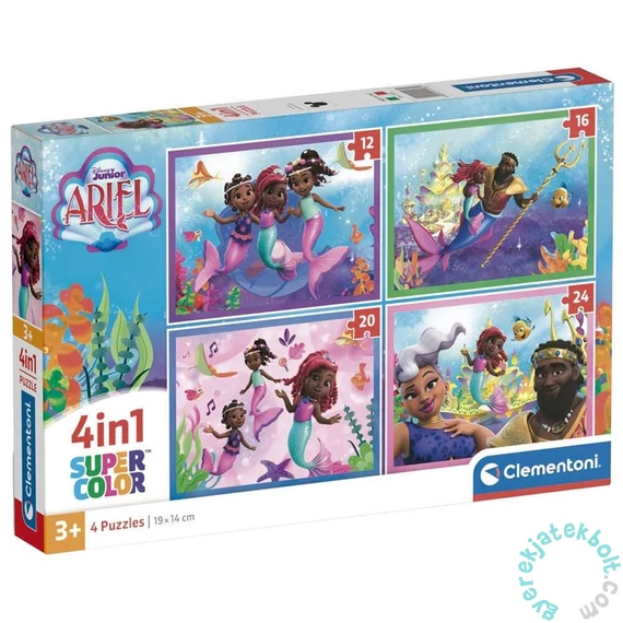 Clementoni  4 az 1-ben puzzle (12,16,20,24 db-os) - Disney Junior - Ariel (21533)