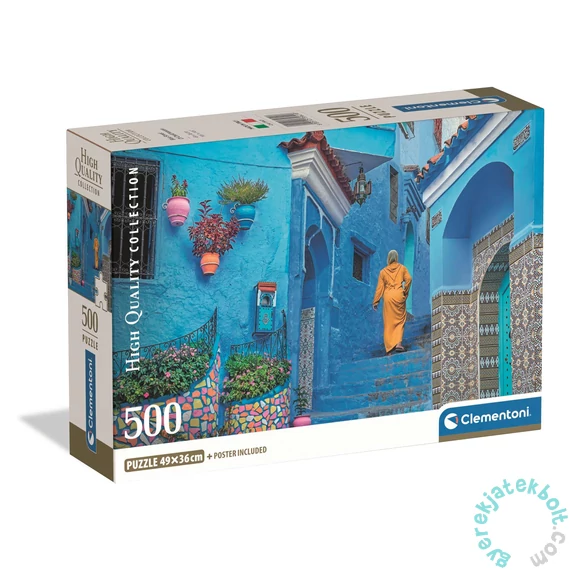 Clementoni 500 db-os puzzle - Blue Street Of Chefchaouen (35621)