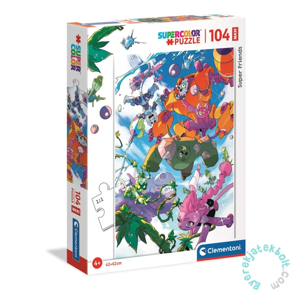 Clementoni 104 db-os Szuper Színes Maxi puzzle - Super Friends (23754)