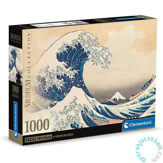 Clementoni 1000 db-os puzzle Museum Collection - Hokusai - A nagy hullám Kanagavánál (39707)