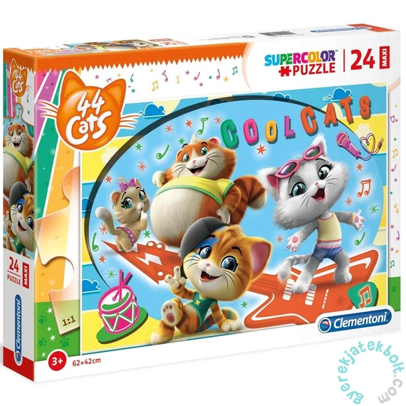Clementoni 24 db-os Maxi puzzle - 44 csacska macska - Cool Cats (28512)