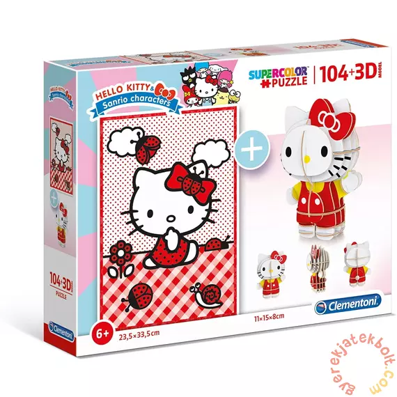Clementoni 104 db-os puzzle + 3D modell - Hello Kitty (20171)