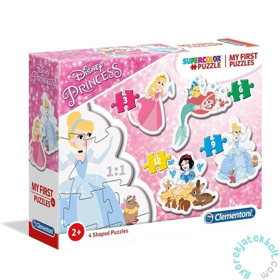 Clementoni 4 az 1-ben Bébi sziluett puzzle (3,6,9,12 db-os) - Disney Princess (20813)