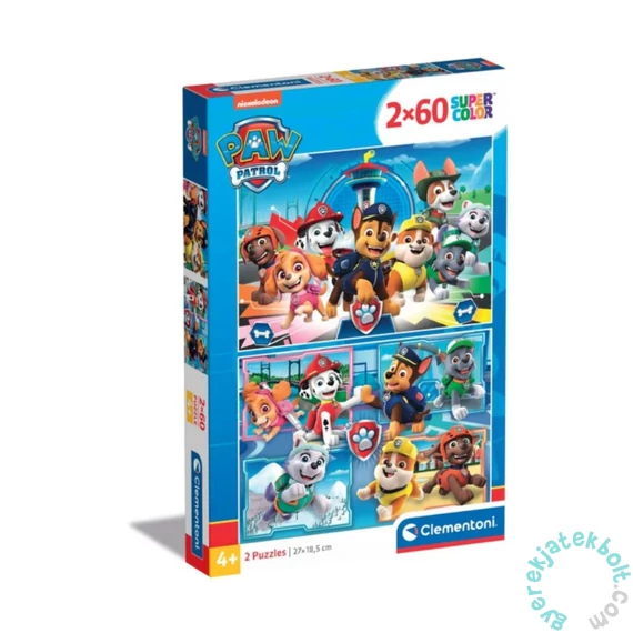 Clementoni 2 x 60 db-os Szuper Színes puzzle - Mancs őrjárat (21617)