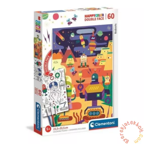 Clementoni 60 db-os Színezhető kétoldalas puzzle - Robotok (26061)