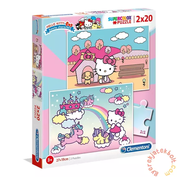 Clementoni 2 x 20 db-os Szuper Színes puzzle - Hello Kitty világa (24765)