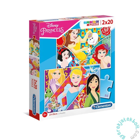 Clementoni 2 x 20 db-os Szuper Színes puzzle - Disney hercegnők (24766)