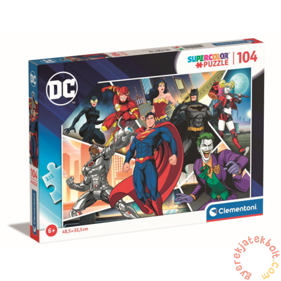 Clementoni 104 db-os Szuper Színes  puzzle - DC Comics szuperhősök (25722)