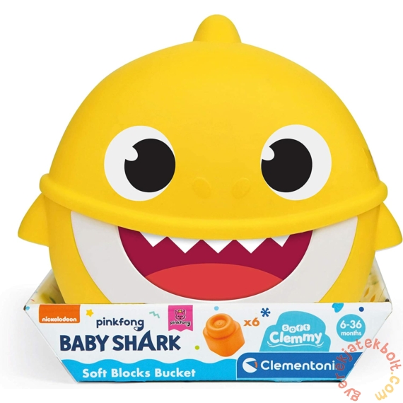 Clemmy Baby Puha kockák - Baby Shark mini tároló