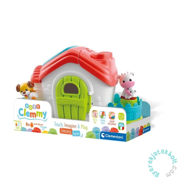 Clemmy Baby Puha kockák 11 db-os építőcsomag - Farm