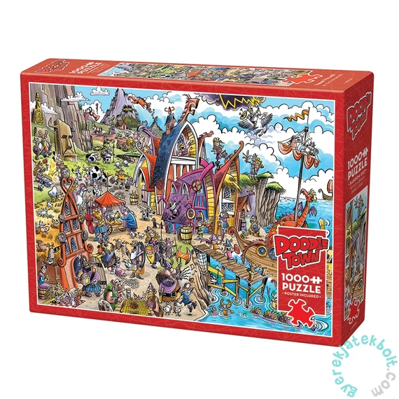 Cobble Hill 1000 db-os puzzle - DoodleTown - Viking Village (44504)