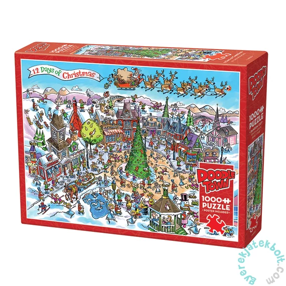 Cobble Hill 1000 db-os puzzle - DoodleTown: 12 Days of Christmas (44508)