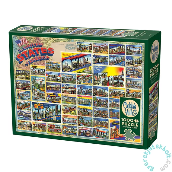 Cobble Hill 1000 db-os puzzle - Vintage American Postcards (40115)