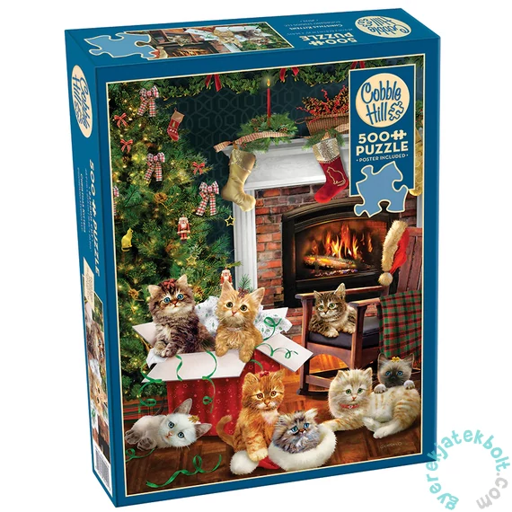 Cobble Hill 500 db-os puzzle - Christmas Kittens (45122)