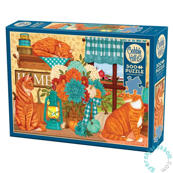 Cobble Hill 500 db-os puzzle - Pumpkin Patch Cats (45075)