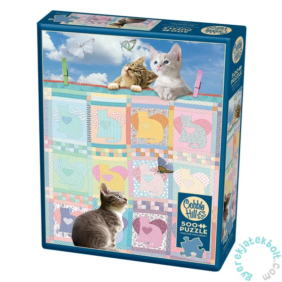 Cobble Hill 500 db-os puzzle - Quilted Kittens (85092)