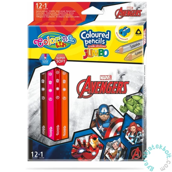 Coolpack - Avengers - Bosszúállók Jumbo kétoldalú színes ceruza készlet - 12 db-os (91413PTR)