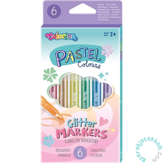 Coolpack - Colorino 6 színű csillámos filctoll - Pastel (82565PTR)