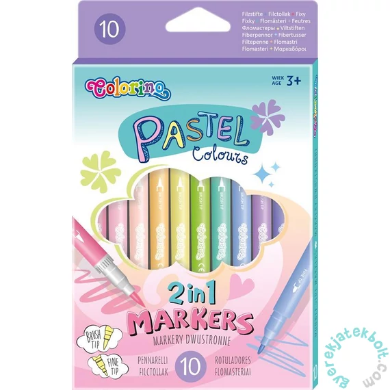 Coolpack - Colorino 10 színű kétoldalú ecset filctoll - Pastel (80875PTR)