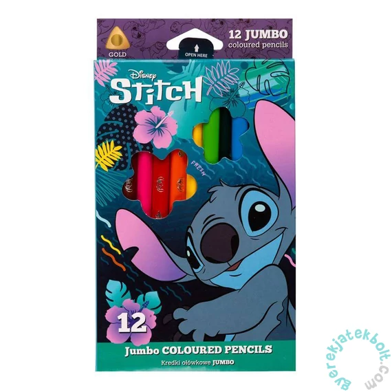 Coolpack - Disney Core - Stitch Jumbo színes ceruza készlet - 12 db-os (54816PTR)