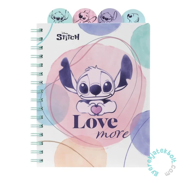 Coolpack - Disney - Stitch A/5 spirálfüzet - Love more - kockás (75064PTR)