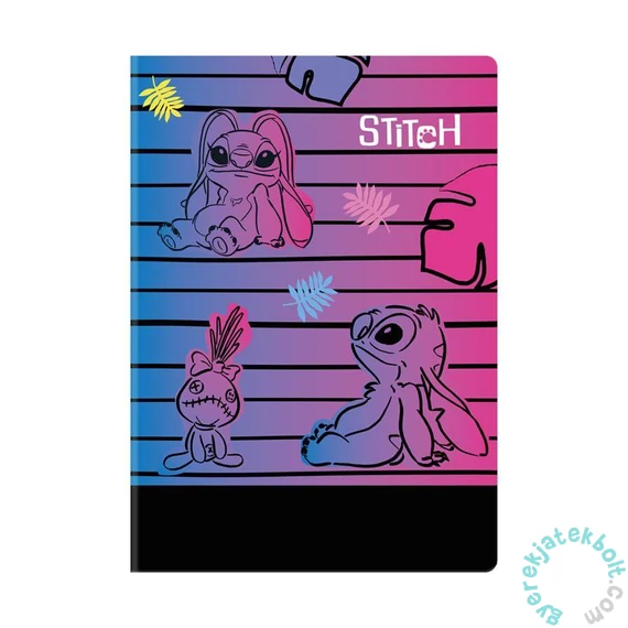 Coolpack - Disney Stitch - Black 60 lapos A/4 jegyzetfüzet - kockás - Lila (91422PTR)