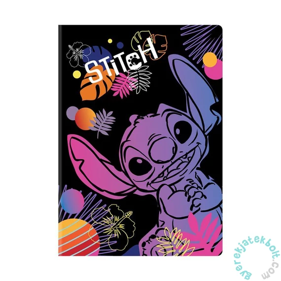 Coolpack - Disney Stitch - Black 60 lapos A/4 jegyzetfüzet - vonalas (91439PTR)