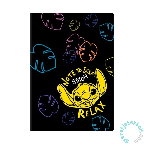 Coolpack - Disney Stitch - Black 60 lapos A/4 jegyzetfüzet - vonalas - Relax (91446PTR)