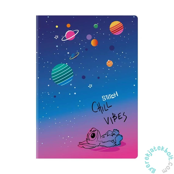 Coolpack - Disney Stitch - Black 60 lapos A/5 jegyzetfüzet - vonalas - Chill vibes (91644PTR)