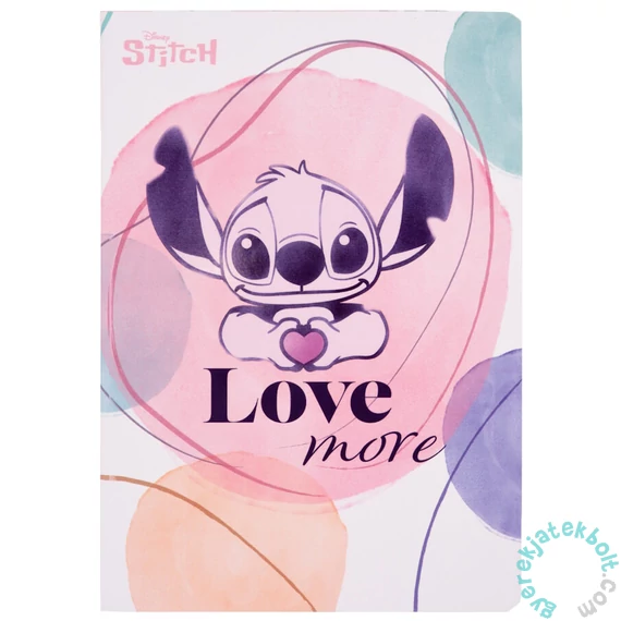 Coolpack - Disney Stitch - Love more 60 lapos A/4 jegyzetfüzet - kockás (74852PTR)