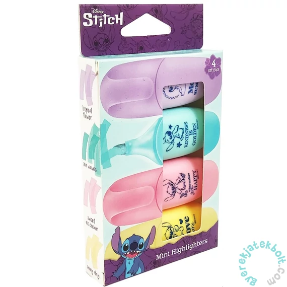 Coolpack - Disney - Stitch mini szövegkiemelő - 4 db-os (75347PTR)