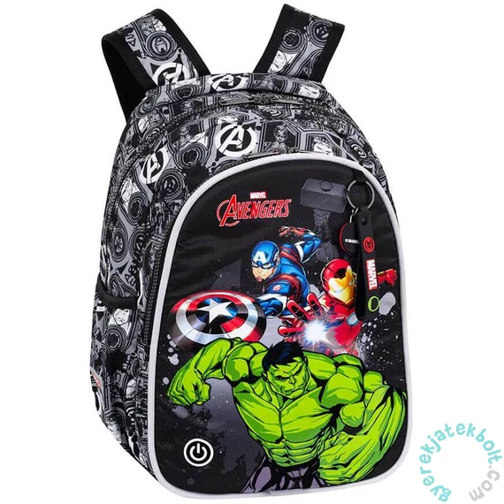 Coolpack - Jimmy LED-es iskolatáska, hátizsák - 2 rekeszes - Disney - Avengers (F110778)