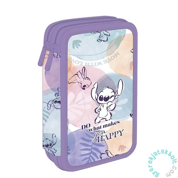 Coolpack - Jumper 2 felszerelt 2 emeletes tolltartó - Disney Fashion - Stitch - Do what makes you happy (F066885)