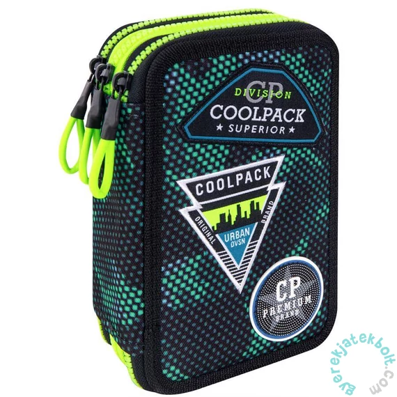 Coolpack - Jumper 3 FELSZERELT 3 emeletes tolltartó - Badges Boys - Green (B67151)