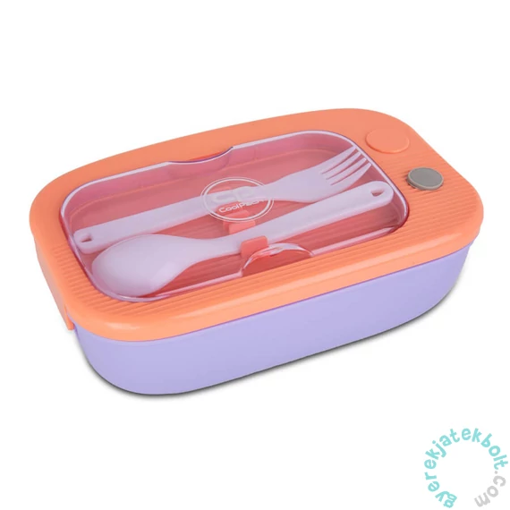Coolpack - Mil műanyag uzsonnás doboz evőeszközökkel - Peach Purple (Z31003)