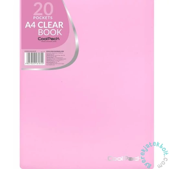 Coolpack - Colorino Pastel A/4 irattartó mappa 20 db genotherm-mel - Pink